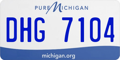 MI license plate DHG7104