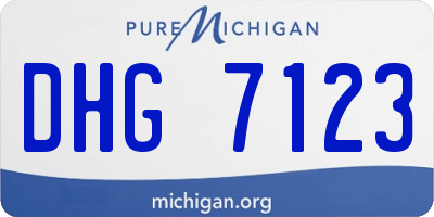 MI license plate DHG7123