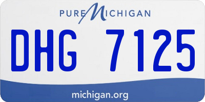 MI license plate DHG7125