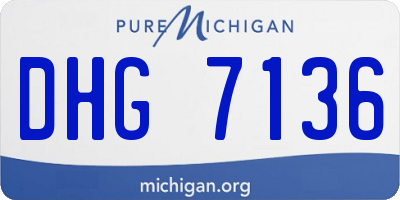 MI license plate DHG7136