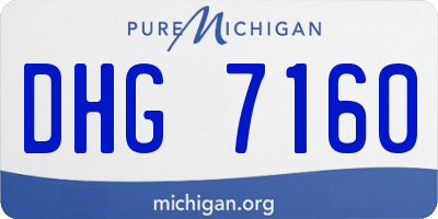 MI license plate DHG7160