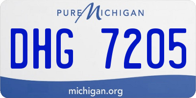 MI license plate DHG7205