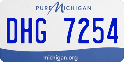 MI license plate DHG7254