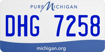 MI license plate DHG7258
