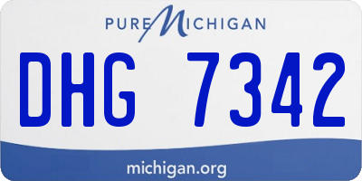 MI license plate DHG7342