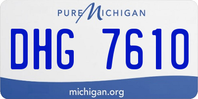 MI license plate DHG7610