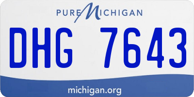 MI license plate DHG7643