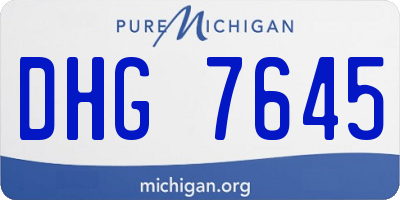 MI license plate DHG7645