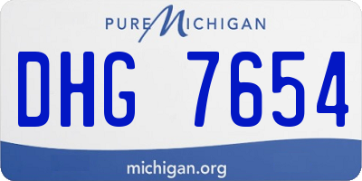 MI license plate DHG7654
