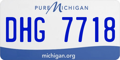 MI license plate DHG7718
