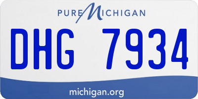 MI license plate DHG7934
