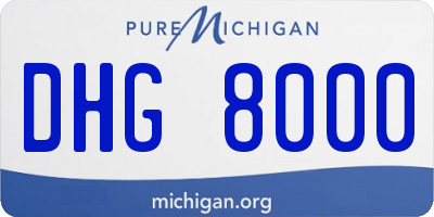 MI license plate DHG8000