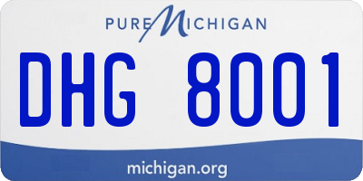 MI license plate DHG8001