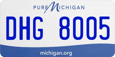 MI license plate DHG8005