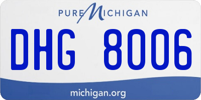 MI license plate DHG8006