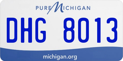 MI license plate DHG8013