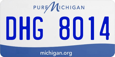 MI license plate DHG8014