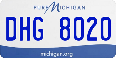 MI license plate DHG8020