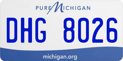 MI license plate DHG8026