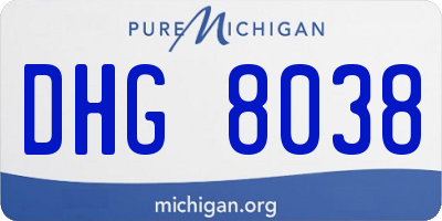 MI license plate DHG8038
