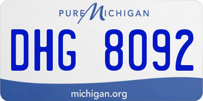 MI license plate DHG8092