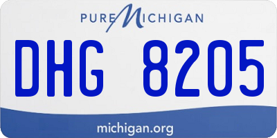 MI license plate DHG8205