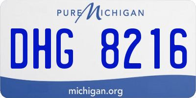 MI license plate DHG8216