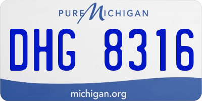MI license plate DHG8316