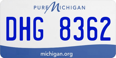 MI license plate DHG8362
