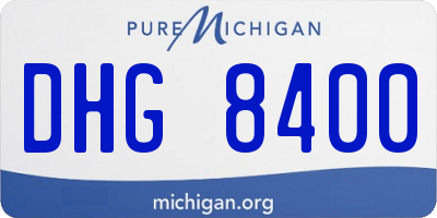 MI license plate DHG8400