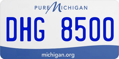 MI license plate DHG8500
