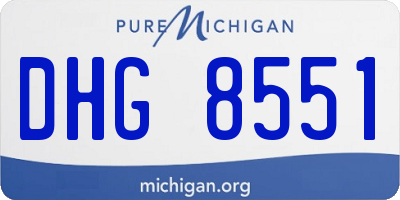 MI license plate DHG8551