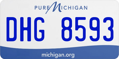 MI license plate DHG8593