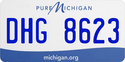 MI license plate DHG8623