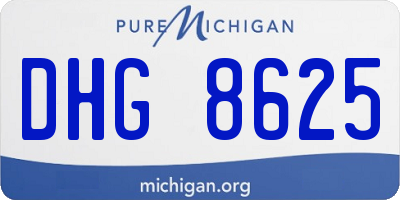 MI license plate DHG8625
