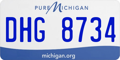 MI license plate DHG8734