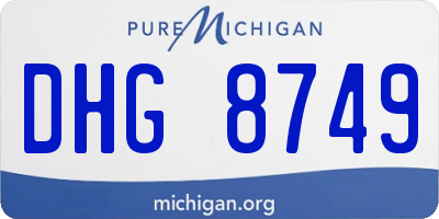 MI license plate DHG8749