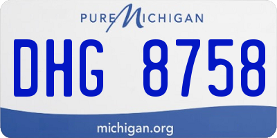 MI license plate DHG8758