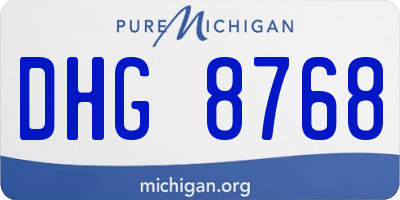 MI license plate DHG8768