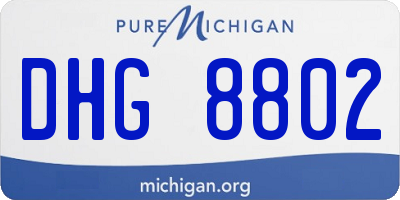 MI license plate DHG8802