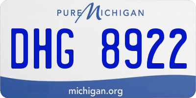 MI license plate DHG8922