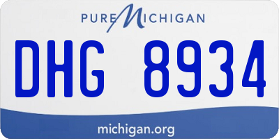 MI license plate DHG8934