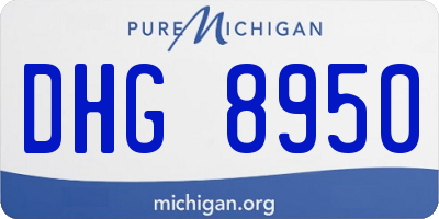 MI license plate DHG8950