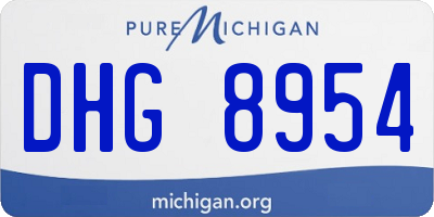 MI license plate DHG8954
