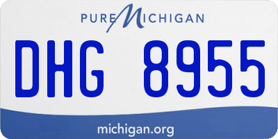 MI license plate DHG8955