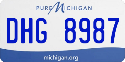 MI license plate DHG8987