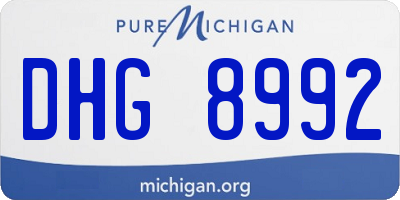MI license plate DHG8992