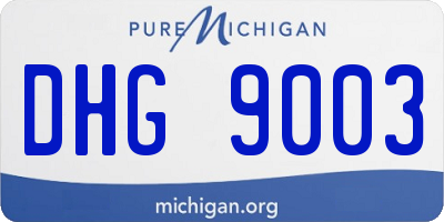 MI license plate DHG9003