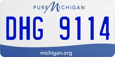 MI license plate DHG9114