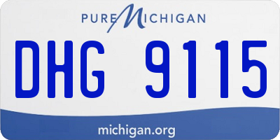 MI license plate DHG9115